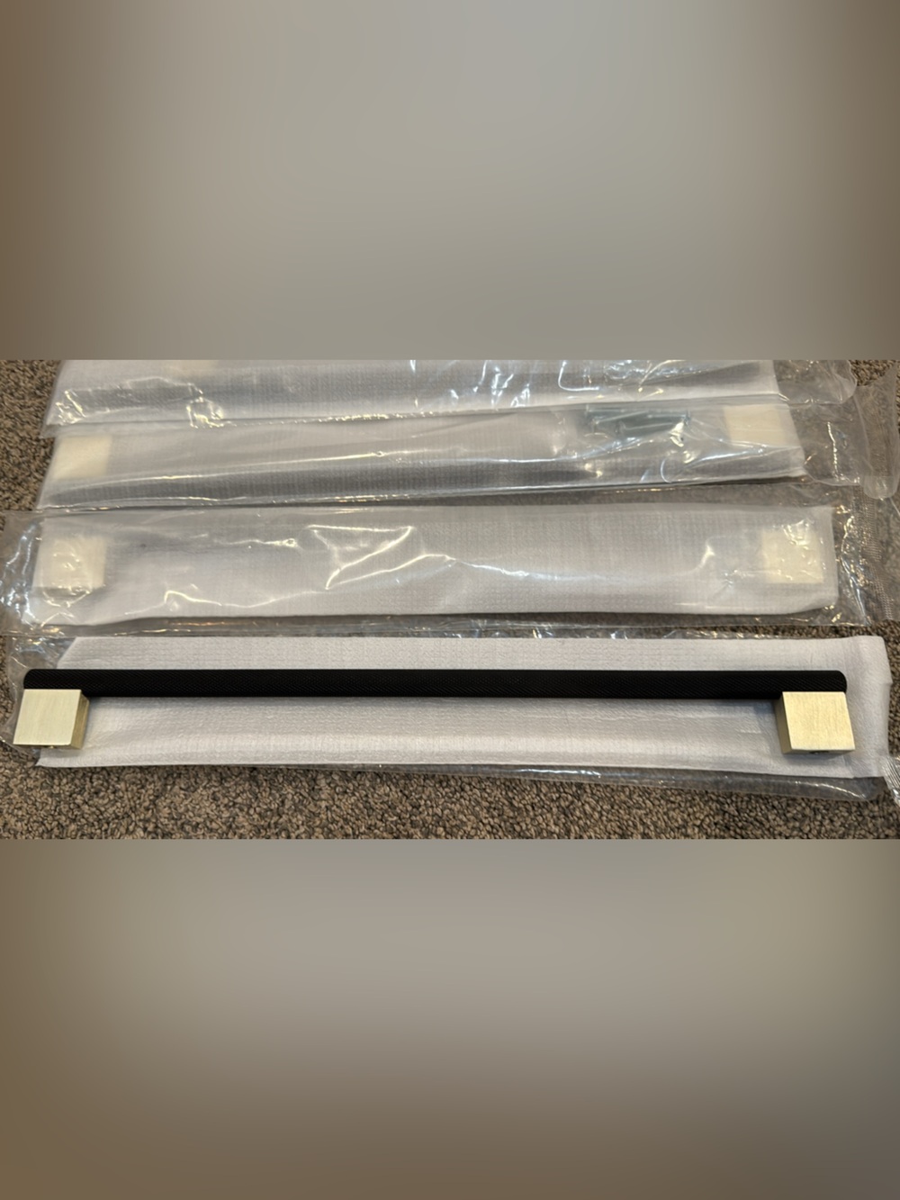 Coinkoly 6 Pack 12.5"(320mm) Knurled Cabinet Pull Matte Black And Gold